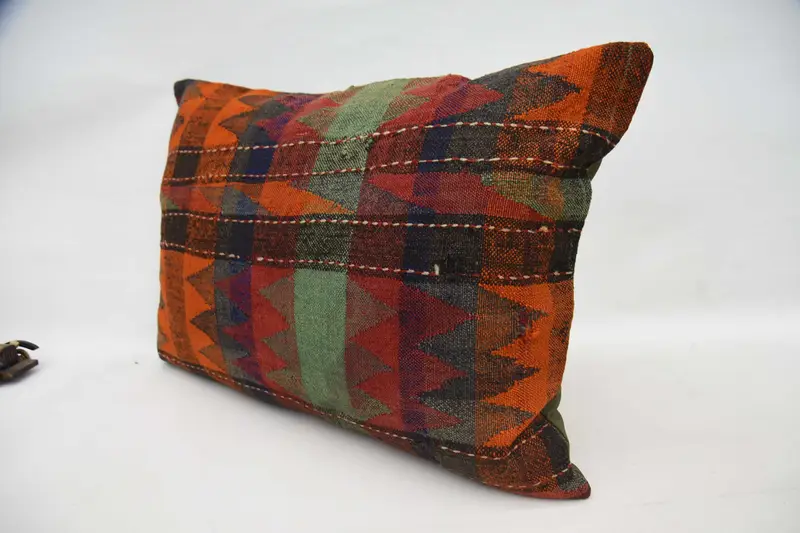 20x28 Orange Pillow Cover, Oriental Pillow Cover, Throw Kilim Pillow, Antique Pillows, Cushion Cover, Vintage Kilim Pillow, Traditional Pillow Cover - 5