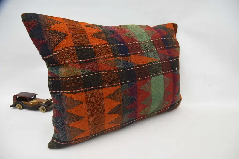 20x28 Orange Pillow Cover, Oriental Pillow Cover, Throw Kilim Pillow, Antique Pillows, Cushion Cover, Vintage Kilim Pillow, Traditional Pillow Cover - 3