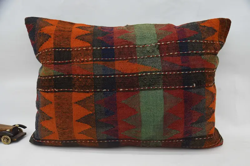 20x28 Orange Pillow Cover, Oriental Pillow Cover, Throw Kilim Pillow, Antique Pillows, Cushion Cover, Vintage Kilim Pillow, Traditional Pillow Cover - 1