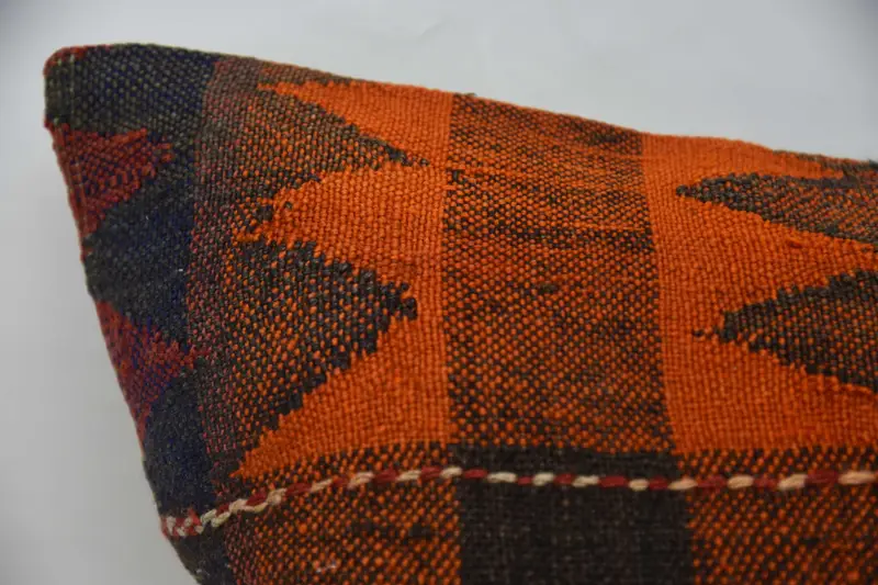 20x28 Orange Pillow Cover, Oriental Pillow Cover, Throw Kilim Pillow, Antique Pillows, Cushion Cover, Vintage Kilim Pillow, Traditional Pillow Cover - 2