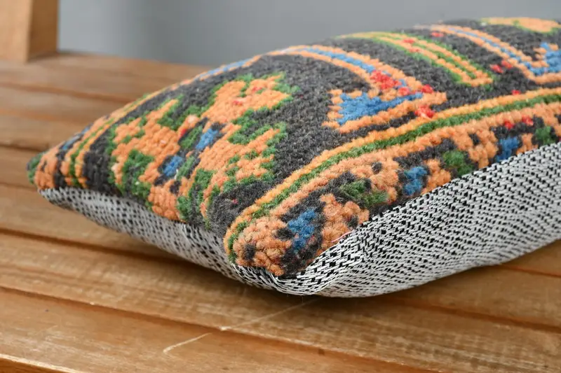 Turkish Pillow, Pillow, Ethnic Pillow Cover Pillow Sham, 8x16 Blue Cushion Cover, Boho Pillow, Accent Throw Cushion, Pillow for Sofa - 4