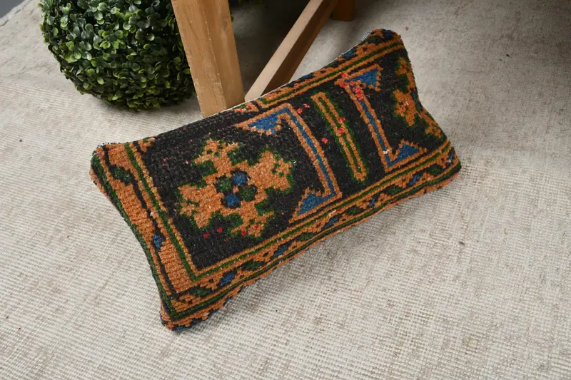 Turkish Pillow, Pillow, Ethnic Pillow Cover Pillow Sham, 8x16 Blue Cushion Cover, Boho Pillow, Accent Throw Cushion, Pillow for Sofa - 7