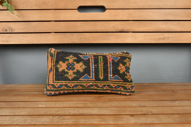 Turkish Pillow, Pillow, Ethnic Pillow Cover Pillow Sham, 8x16 Blue Cushion Cover, Boho Pillow, Accent Throw Cushion, Pillow for Sofa - 6