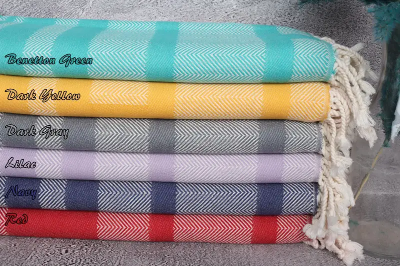 Quick-Dry Beach Towel Organic Cotton, Beige, 38x67 Inches