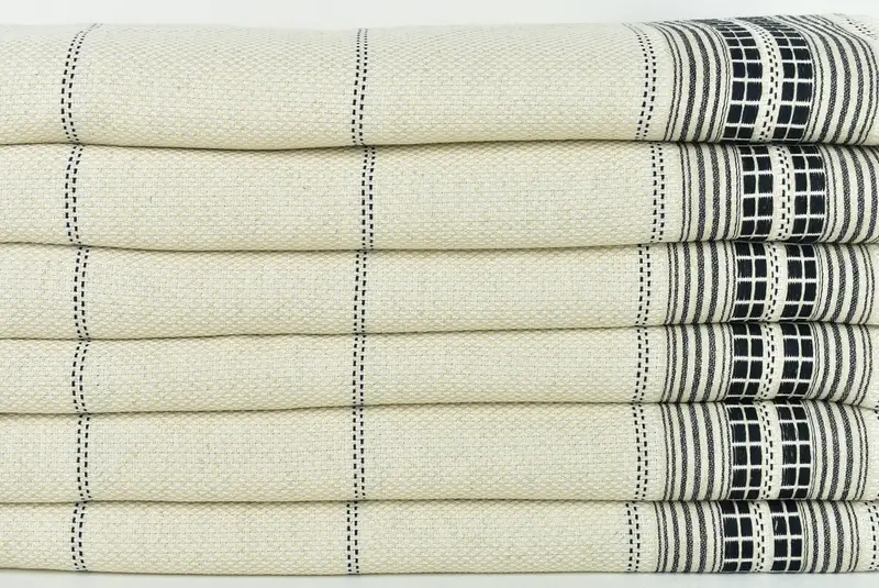 Wedding Favors, Shower Curtain, Organic Throw, Turkish Blanket, Personalized Wedding Gift For Couple, 96x94 Linen Striped Towel, Housewarming Gift - 2