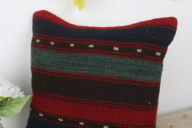 Pillow for Couch, Home Decor Pillow, Vintage Kilim Throw Pillow, Aesthetic Pillow Cover, Pillow, Authentic Cushion, 12x12 Red Cushion Case - 5