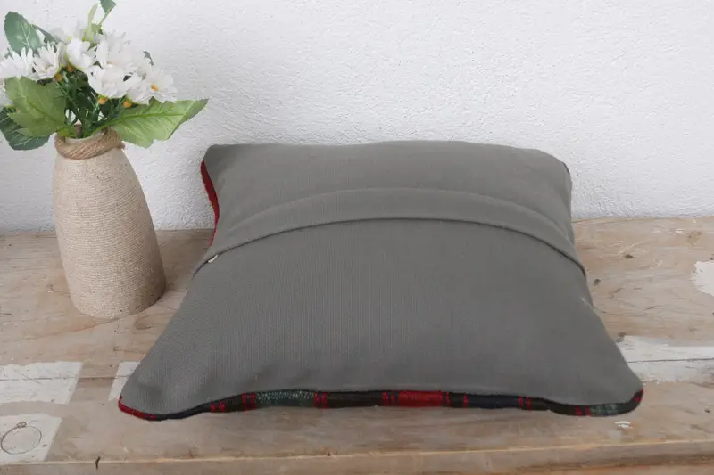 Pillow for Couch, Home Decor Pillow, Vintage Kilim Throw Pillow, Aesthetic Pillow Cover, Pillow, Authentic Cushion, 12x12 Red Cushion Case - 7