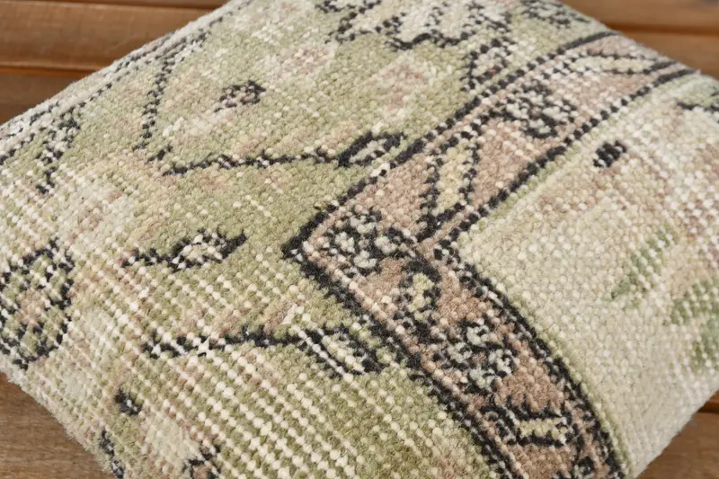 Boho Pillow, Armchair Cushion, Vintage Kilim Throw Pillow, 12x12 Beige Pillow Case, Cushion, Retro Throw Cushion Cover, Kilim Pillow - 4