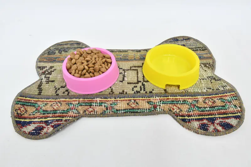 Mantel individual redondo bohemio, alfombra de lana verde y marrón