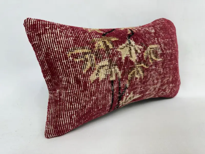 Aztec Cushion Cover, Outdoor Bolster Pillow Sham, 12x20 Red Pillow Case, Throw Kilim Pillow, Cushion Cover, Home Decor Pillow, Boho Pillow - 3