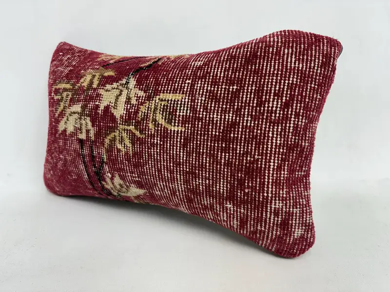 Aztec Cushion Cover, Outdoor Bolster Pillow Sham, 12x20 Red Pillow Case, Throw Kilim Pillow, Cushion Cover, Home Decor Pillow, Boho Pillow - 4