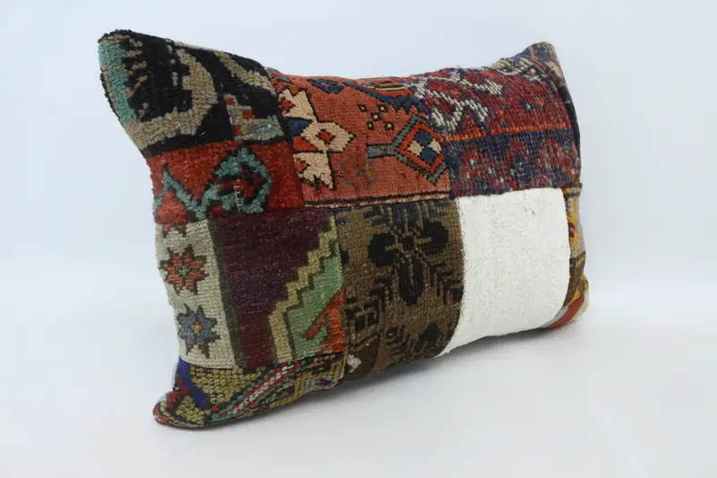 Turkish Pillow, Cushion Cover, Kilim Pillow Cover, 16x24 Red Pillow, Vintage Kilim Throw Pillow, Square Throw Cushion, Oriental Cushion - 3