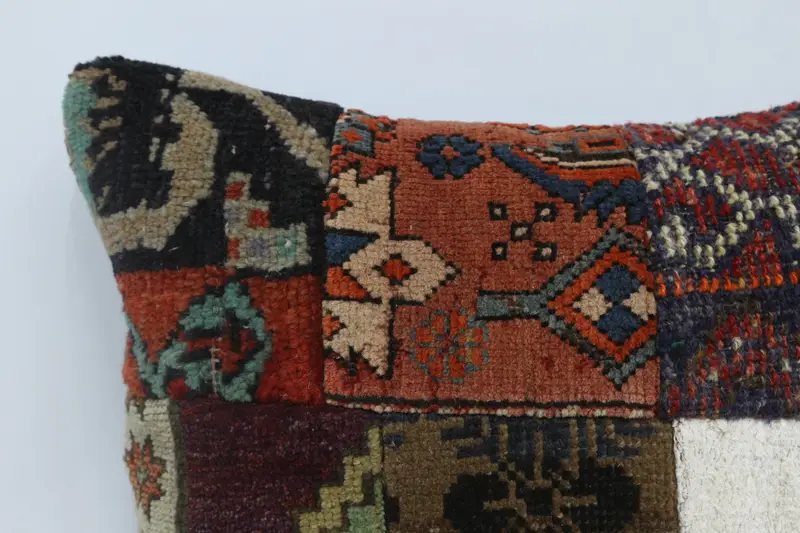 Turkish Pillow, Cushion Cover, Kilim Pillow Cover, 16x24 Red Pillow, Vintage Kilim Throw Pillow, Square Throw Cushion, Oriental Cushion - 2