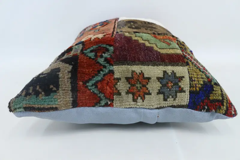 Turkish Pillow, Cushion Cover, Kilim Pillow Cover, 16x24 Red Pillow, Vintage Kilim Throw Pillow, Square Throw Cushion, Oriental Cushion - 5