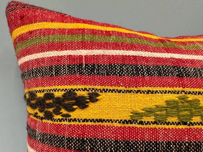 Cushion Cover, Interior Designer Pillow, Car Pillow Cover, 18x18 Red Pillow Cover, Kilim Pillow, Handmade Kilim Cushion, Bolster Throw Pillow Sham - 5