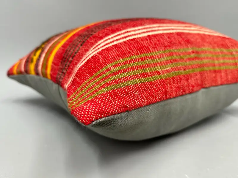 Cushion Cover, Interior Designer Pillow, Car Pillow Cover, 18x18 Red Pillow Cover, Kilim Pillow, Handmade Kilim Cushion, Bolster Throw Pillow Sham - 6