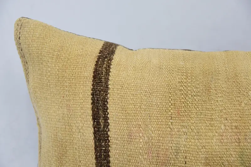 One Of A Kind Pillow Case, Cushion Cover, Pillow for Couch, 16x24 Beige Cushion Case, Boho Pillow, Living Room Throw Pillow Case, Throw Kilim Pillow - 2