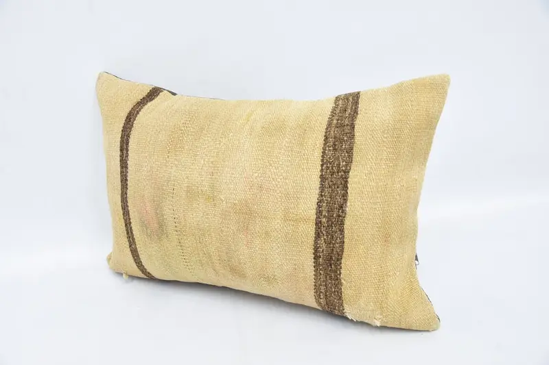 One Of A Kind Pillow Case, Cushion Cover, Pillow for Couch, 16x24 Beige Cushion Case, Boho Pillow, Living Room Throw Pillow Case, Throw Kilim Pillow - 4
