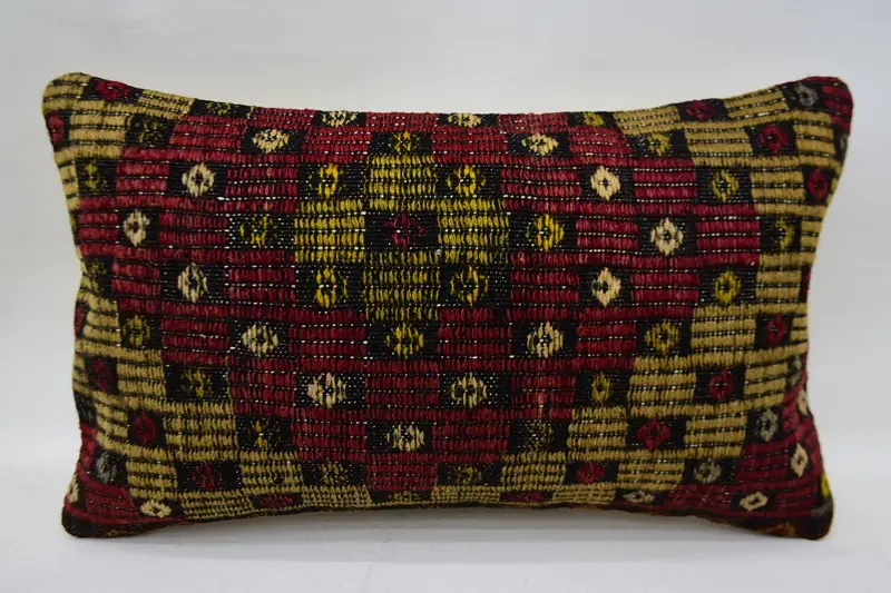 12x20 Red Pillow, Decorative Throw Pillow Cover, Ethnical Kilim Rug Pillow, Interior Designer Pillow, Vintage Kilim Throw Pillow, Pillow Case - 1
