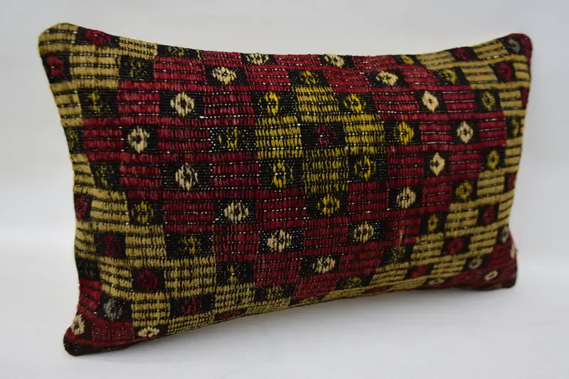 12x20 Red Pillow, Decorative Throw Pillow Cover, Ethnical Kilim Rug Pillow, Interior Designer Pillow, Vintage Kilim Throw Pillow, Pillow Case - 2