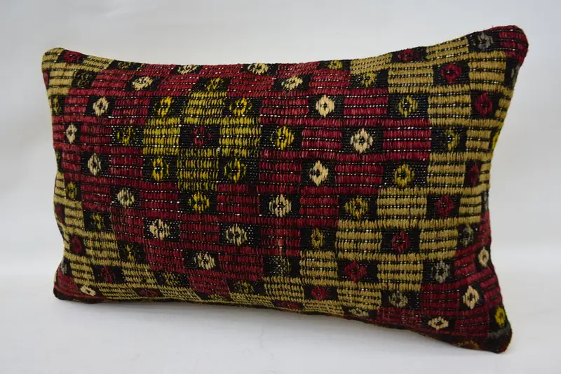 12x20 Red Pillow, Decorative Throw Pillow Cover, Ethnical Kilim Rug Pillow, Interior Designer Pillow, Vintage Kilim Throw Pillow, Pillow Case - 3
