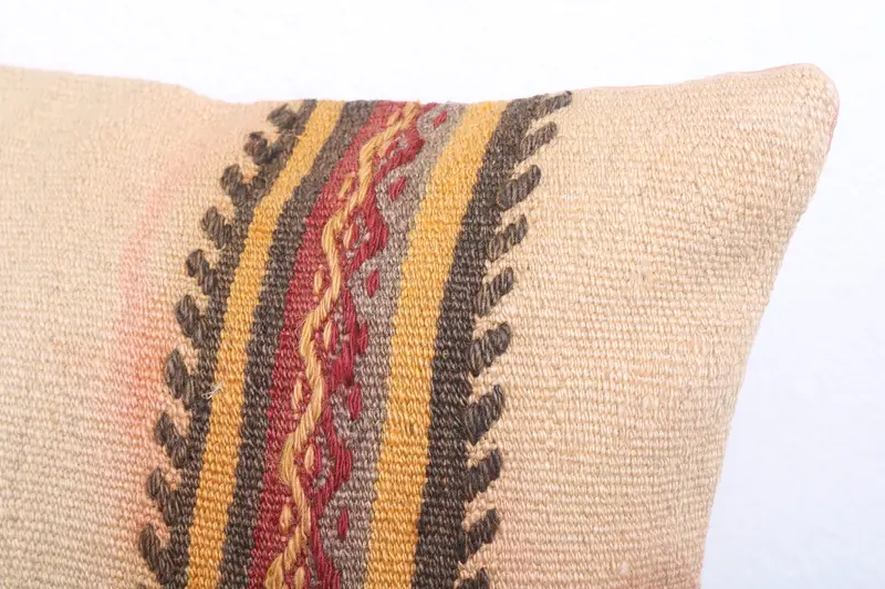 Cushion Cover, Antique Pillows, 12x20 Beige Pillow Cover, Ottoman Pillow Sham, Boho Pillow, Cozy Throw Pillow, Cotton Cushion Case, Pillow for Sofa - 5