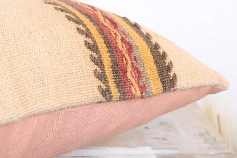 Cushion Cover, Antique Pillows, 12x20 Beige Pillow Cover, Ottoman Pillow Sham, Boho Pillow, Cozy Throw Pillow, Cotton Cushion Case, Pillow for Sofa - 6