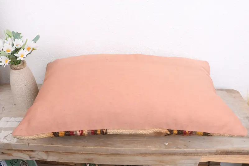 Cushion Cover, Antique Pillows, 12x20 Beige Pillow Cover, Ottoman Pillow Sham, Boho Pillow, Cozy Throw Pillow, Cotton Cushion Case, Pillow for Sofa - 7