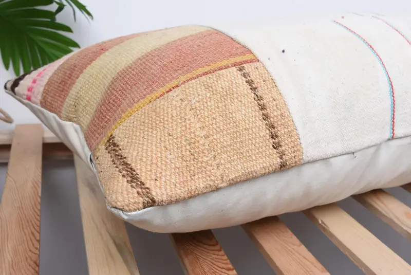 16x36 White Pillow Case, Handmade Kilim Cushion, Cushion Case, Nautical Throw Pillow Sham, Aesthetic Pillow Cover, Boho Pillow, Throw Kilim Pillow - 6