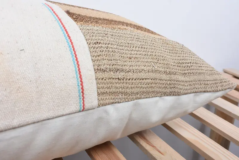 16x36 White Pillow Case, Handmade Kilim Cushion, Cushion Case, Nautical Throw Pillow Sham, Aesthetic Pillow Cover, Boho Pillow, Throw Kilim Pillow - 7