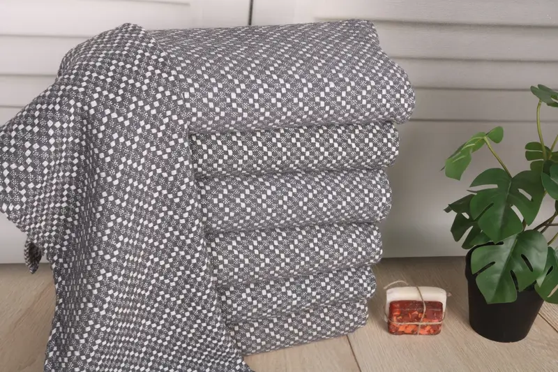 Wedding Gift Dark Gray Cotton Hand Towel, 32x20 Inches