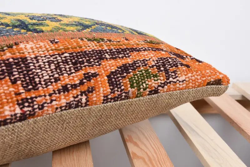 Pillow for Sofa, Cushion Case, Office Chair Cushion, Handmade Kilim Cushion, Custom Pillow Cover, Antique Pillows, 12x20 Blue Cushion - 7