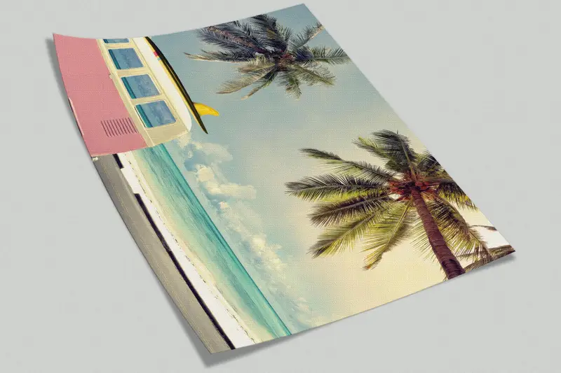 Coconut Trees Mural, Tropical Landscape Wall Stickers, View Wall Paper, Papercraft 3D, 3D Paper Art, Tropical Wall Print, Gift For Him, - 9