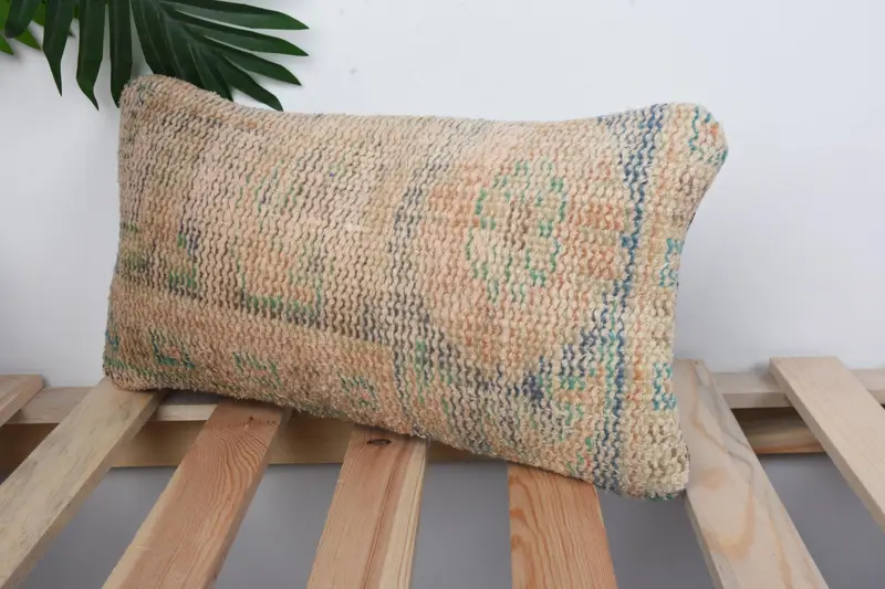 Kilim Pillow Cover, 8x16 Orange Cushion, Throw Kilim Pillow, Handwoven Pillow Cover Pillow Cover, Cushion, Boho Pillow Sham Cover - 5