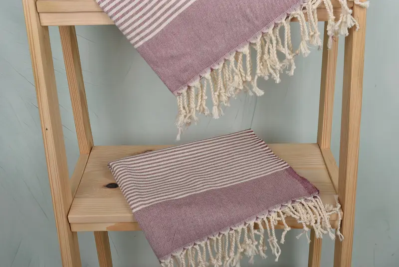 Personalized Dish Towel, Personalized Turkish Towel, Holiday Towel, Monogram Hand Towel, Monogram Kitchen Towel, 40x18 Cotton Striped Towel - 5