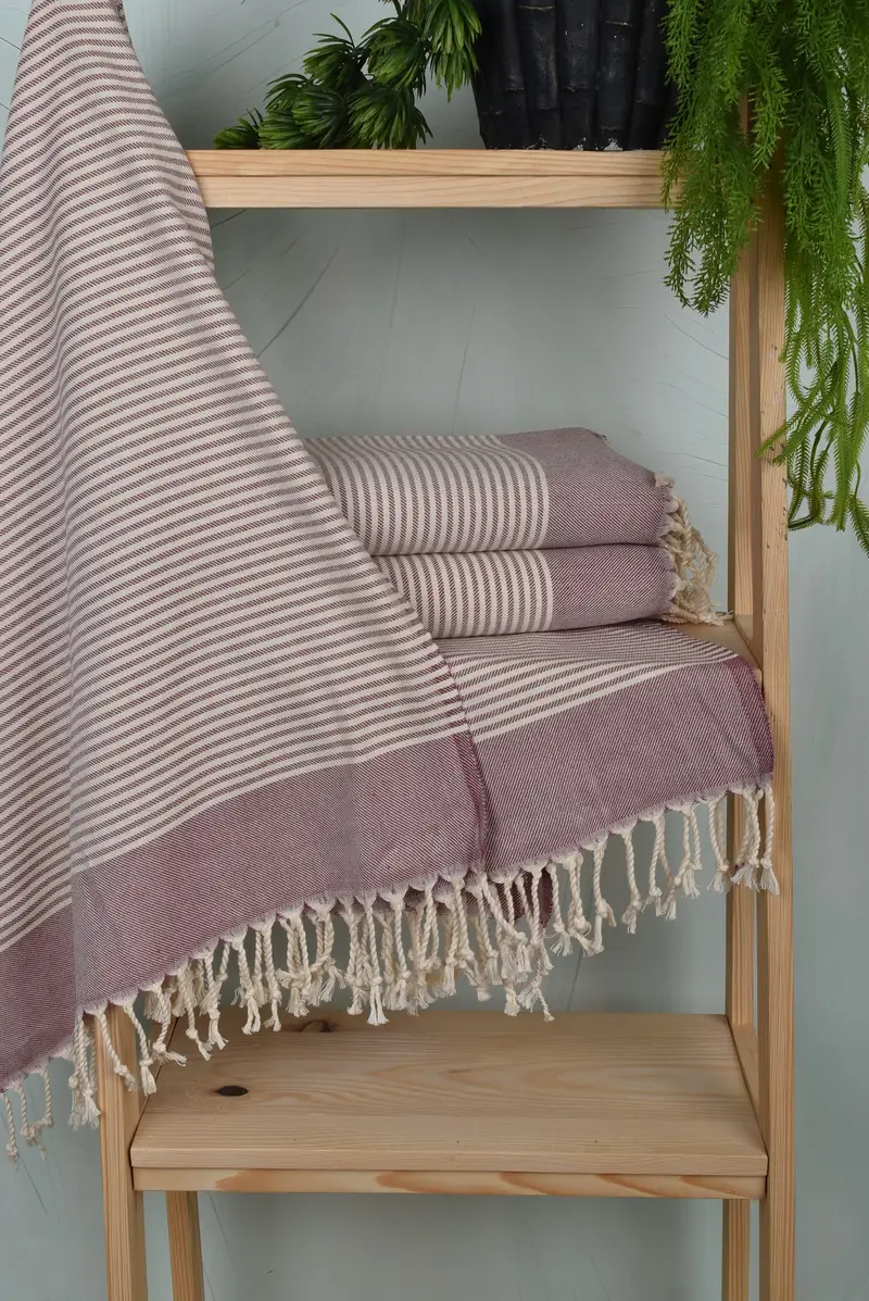 Personalized Dish Towel, Personalized Turkish Towel, Holiday Towel, Monogram Hand Towel, Monogram Kitchen Towel, 40x18 Cotton Striped Towel - 6