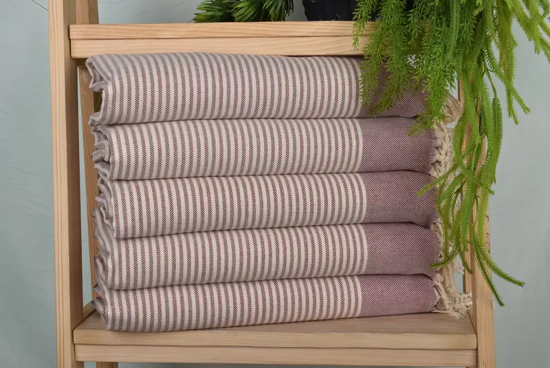 Personalized Dish Towel, Personalized Turkish Towel, Holiday Towel, Monogram Hand Towel, Monogram Kitchen Towel, 40x18 Cotton Striped Towel - 1