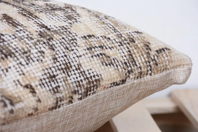 Kilim Cushion Sham, Authentic Cushion Case, 14x14 Beige Cushion Cover, Interior Designer Pillow, Handmade Kilim Cushion, Cushion - 7