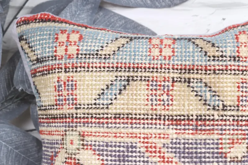 Tapestry Pillow, Interior Designer Pillow, Kilim Pillow Cover, Turkish Corner Pillow, Vintage Pillow, Cushion, 12x12 Blue Pillow Cover - 2