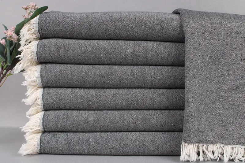 Personalized Turkish Hand Towel Monogrammed Beige 24x40 Inches