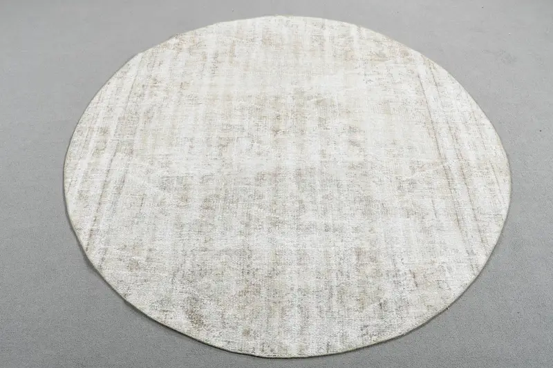 Elegante Alfombra Floral Beige y Marrón, 5,2x5,2 ft