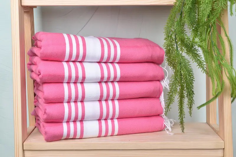 Turkish hand towel, 70x40 Cotton Striped Towel, Personalized Gift For Her, Fringed Turkish towel for poolside, Personalized Towel, Fouta towel - 2