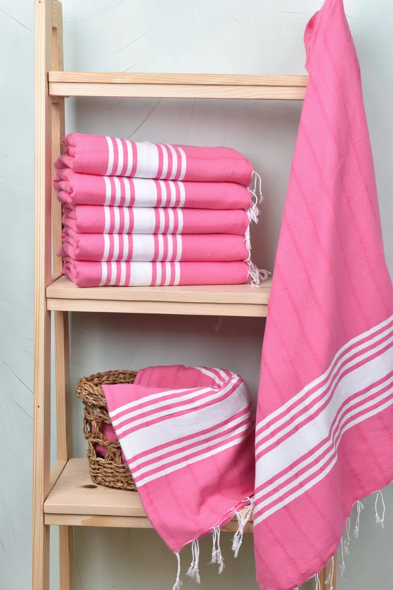 Turkish hand towel, 70x40 Cotton Striped Towel, Personalized Gift For Her, Fringed Turkish towel for poolside, Personalized Towel, Fouta towel - 3