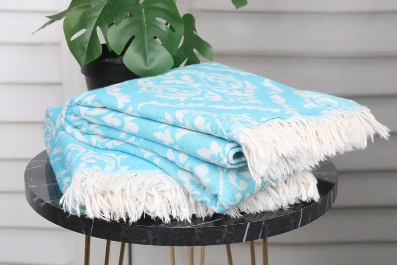 Custom Wedding Gift, Beach towel, 68x36 Cotton Baroque Towel, Best lightweight Turkish towel for travel USA, Bridal Party Gifts, Luxury towel - 4