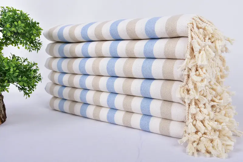Turkish bath towel, Bridal Shower Gift, 70x40 Cotton Striped Towel, Beach towel, Personalized Wedding Gift For Couple, Beach Wedding Favor - 3