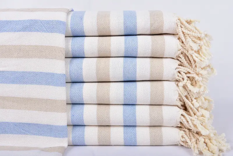 Turkish bath towel, Bridal Shower Gift, 70x40 Cotton Striped Towel, Beach towel, Personalized Wedding Gift For Couple, Beach Wedding Favor - 1