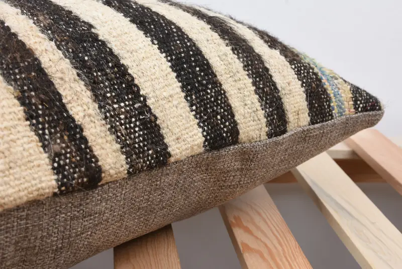 Rustic Pillow Case, Decorative Pillow Sham, Vintage Kilim Pillow, Kilim Pillow Cover, Cushion Case, Turkish Pillow, 12x24 Beige Pillow Sham - 7