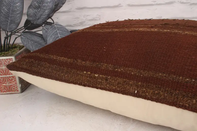 Cushion Cover, Pillow for Sofa, Indoor Pillow Cover, Gift Pillow, Boho Chic Pillow Case, Kilim Pillow Cover, Indoor Pillow, 16x24 Brown Cushion - 6