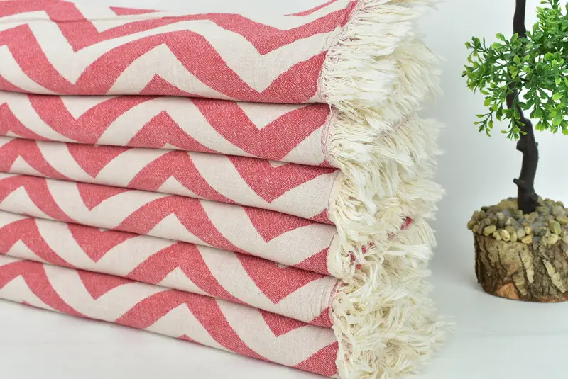 70x40 Cotton Zigzag Design Towel, Spa Towel, Handmade Gift, Absorbent Turkish towel, Bridemaids Beach Towel, Turkish bath towel, Beach Towel Bulk - 5