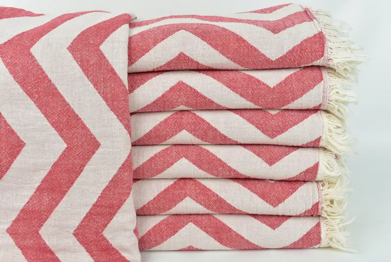 70x40 Cotton Zigzag Design Towel, Spa Towel, Handmade Gift, Absorbent Turkish towel, Bridemaids Beach Towel, Turkish bath towel, Beach Towel Bulk - 3